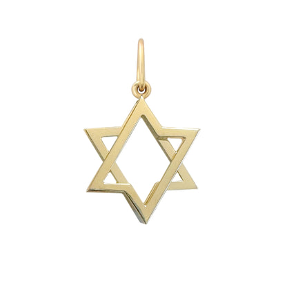 14K Gold Kinetic Star of David Charm Pendant