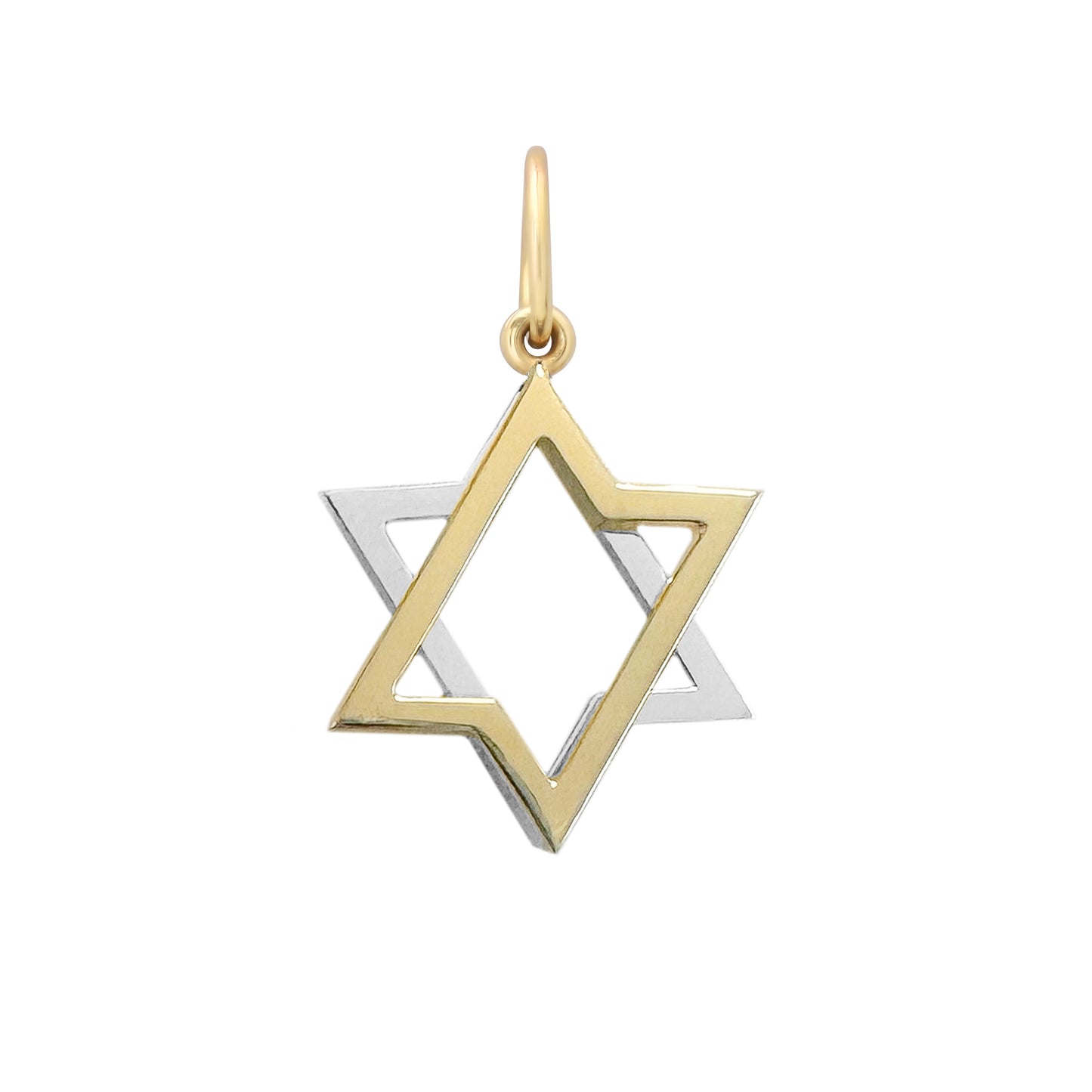 14K Gold Kinetic Star of David Charm Pendant