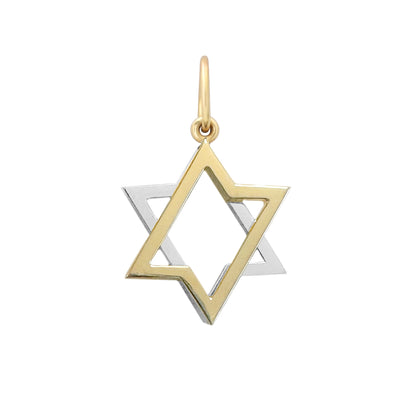 14K Gold Kinetic Star of David Charm Pendant