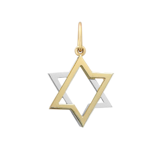 14K Gold Kinetic Star of David Charm Pendant