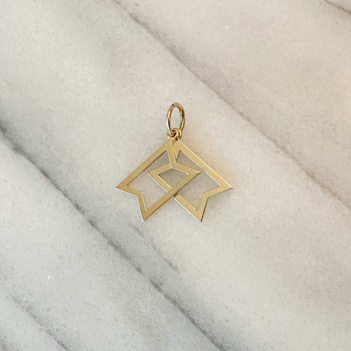 14K Gold Kinetic Star of David Charm Pendant