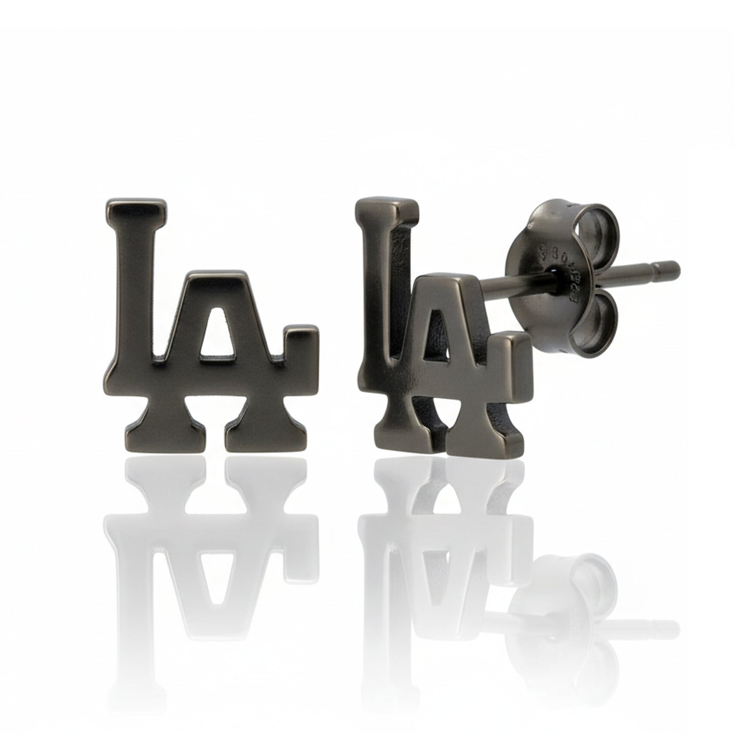 14K Gold "LA" Initials Stud Earring, Small Size