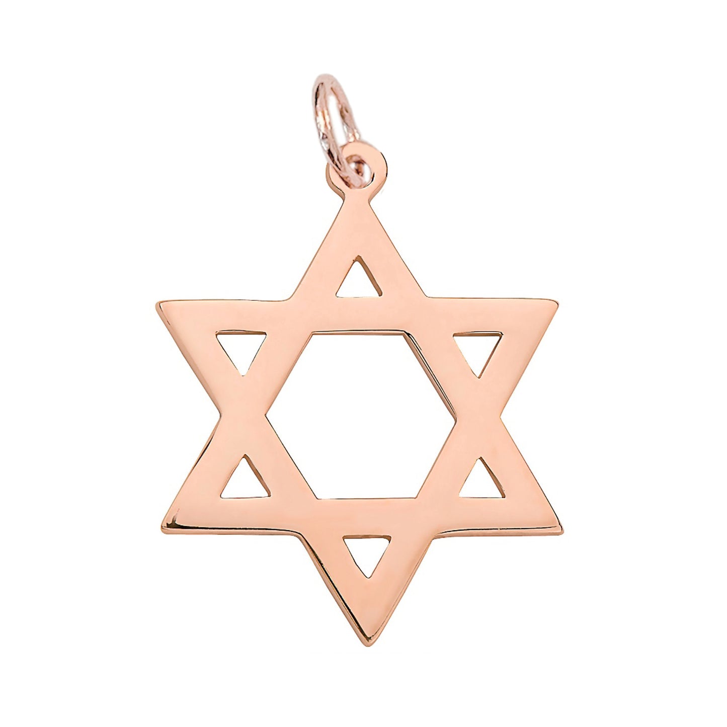 14K Gold Large Star of David Charm Pendant