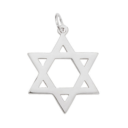 14K Gold Large Star of David Charm Pendant