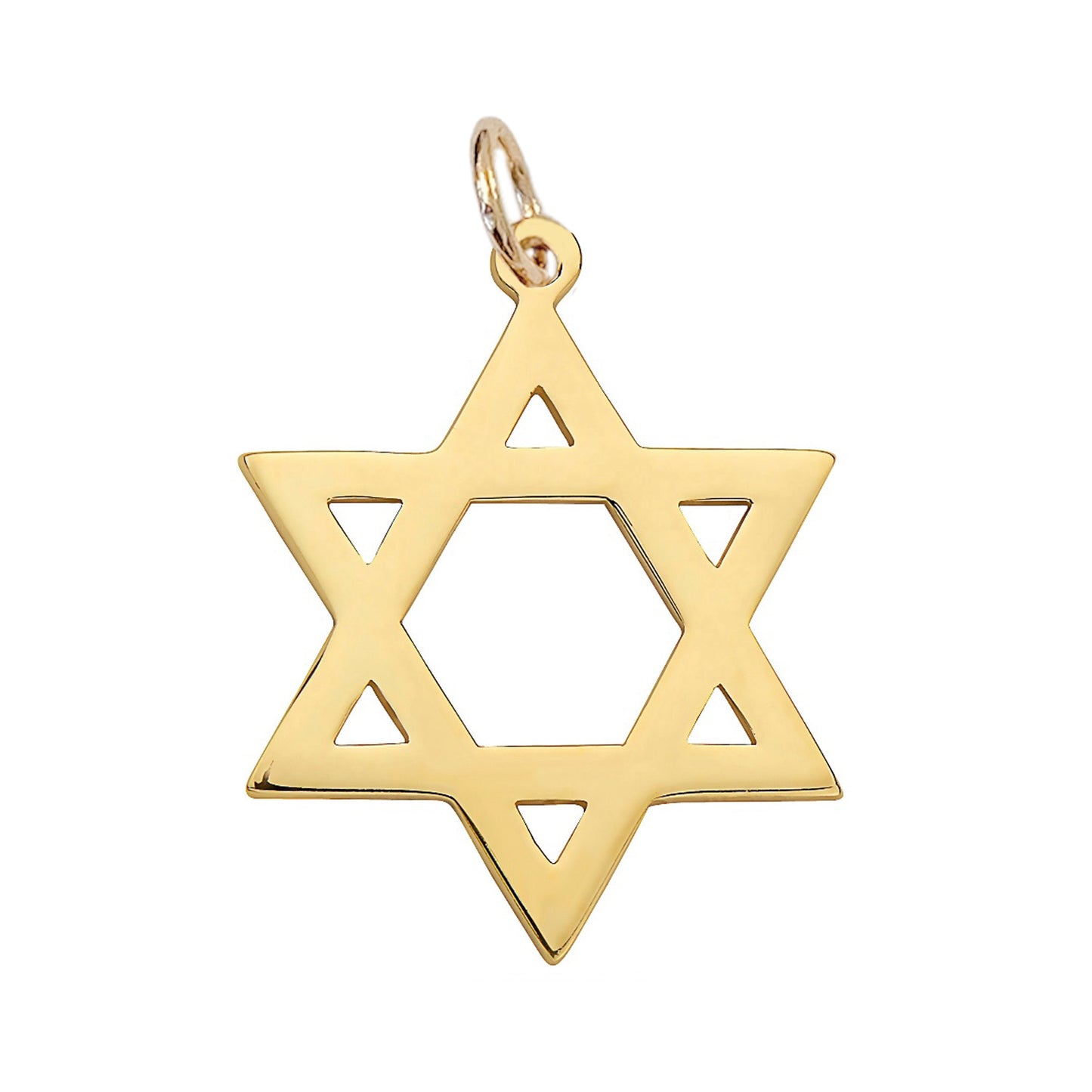 14K Gold Large Star of David Charm Pendant