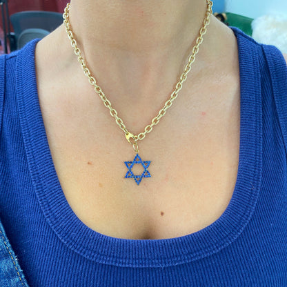 14K Gold Rustic Thick Oval Link Necklace, Small Size Links