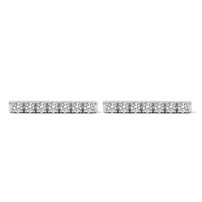 14K Gold Large Pavé Diamond Bar Stud Earrings