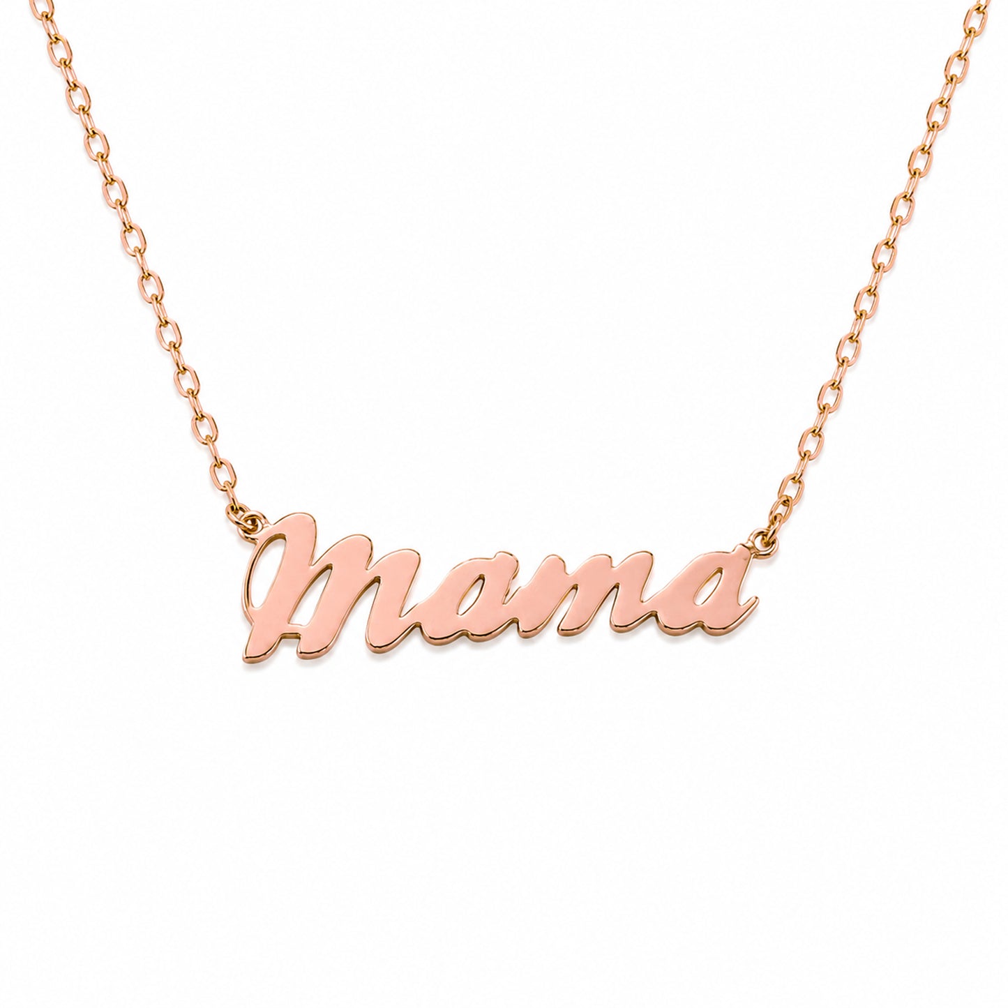 14K Gold 'Mama' Charm Necklace ~ Script Font