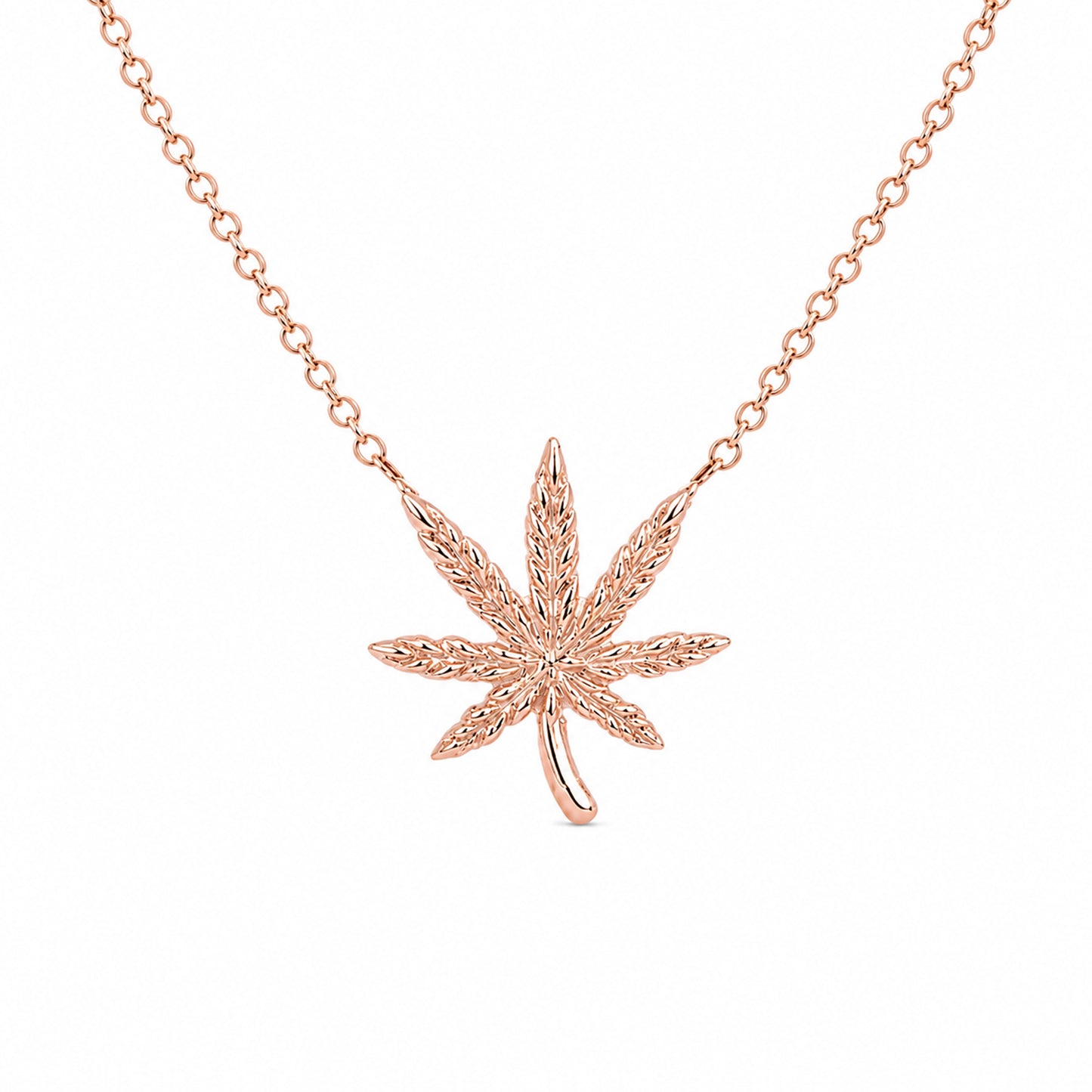 14K Gold Marijuana Leaf Necklace