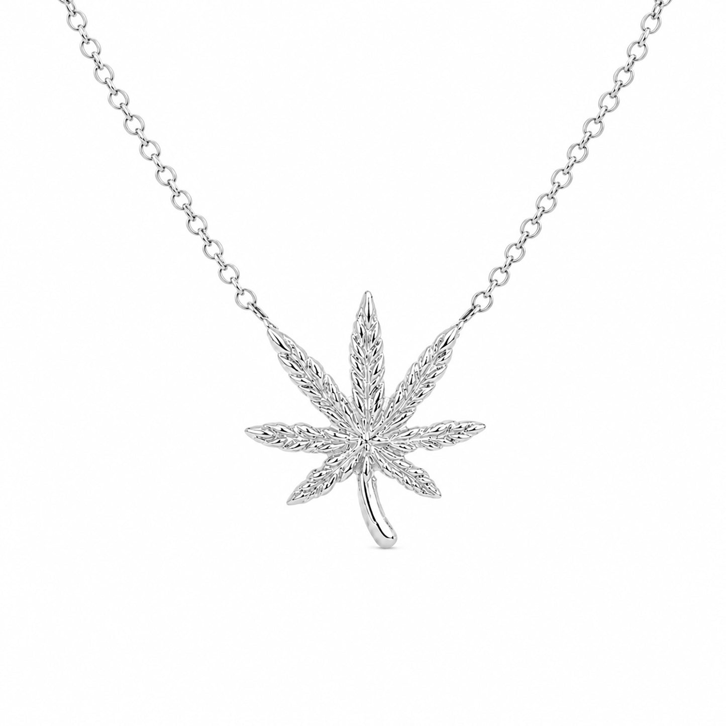 14K Gold Marijuana Leaf Necklace