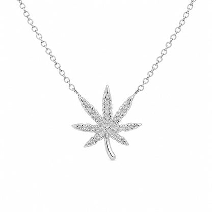 14K Gold Marijuana Leaf Necklace