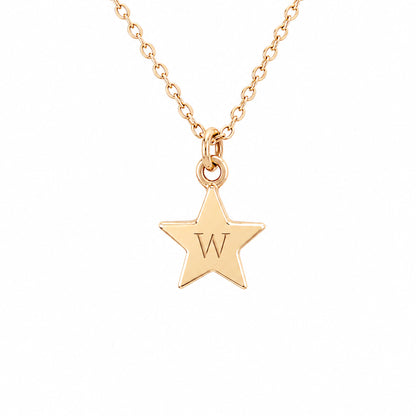 14K Gold Small Star Necklace (Engravable)