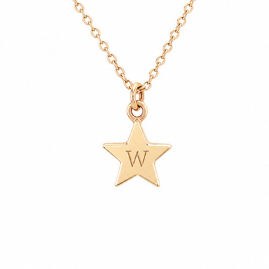 14K Gold Small Star Necklace (Engravable)