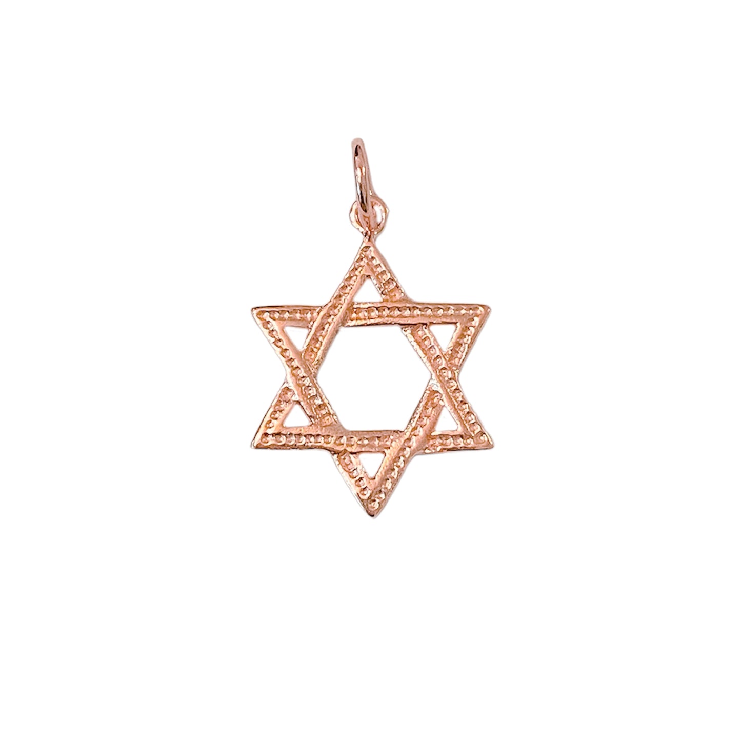 14K Gold Interwoven Star of David Charm Pendant, Small Size