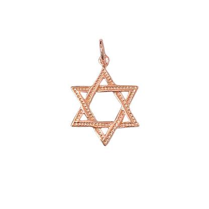 14K Gold Interwoven Star of David Charm Pendant, Small Size