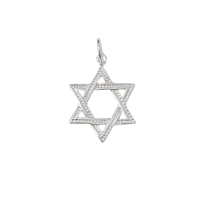 14K Gold Interwoven Star of David Charm Pendant, Small Size