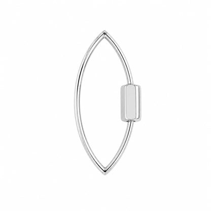 14K Gold Marquise Shaped Carabiner Lock Charm Enhancer