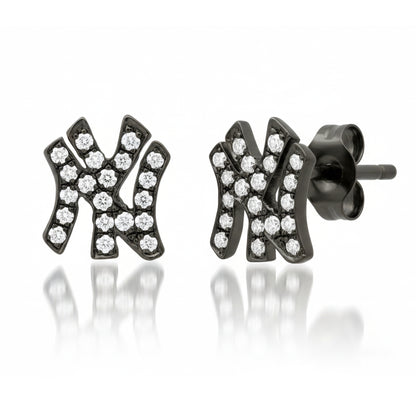 14K Gold Diamond "NY" Initials Stud Earring