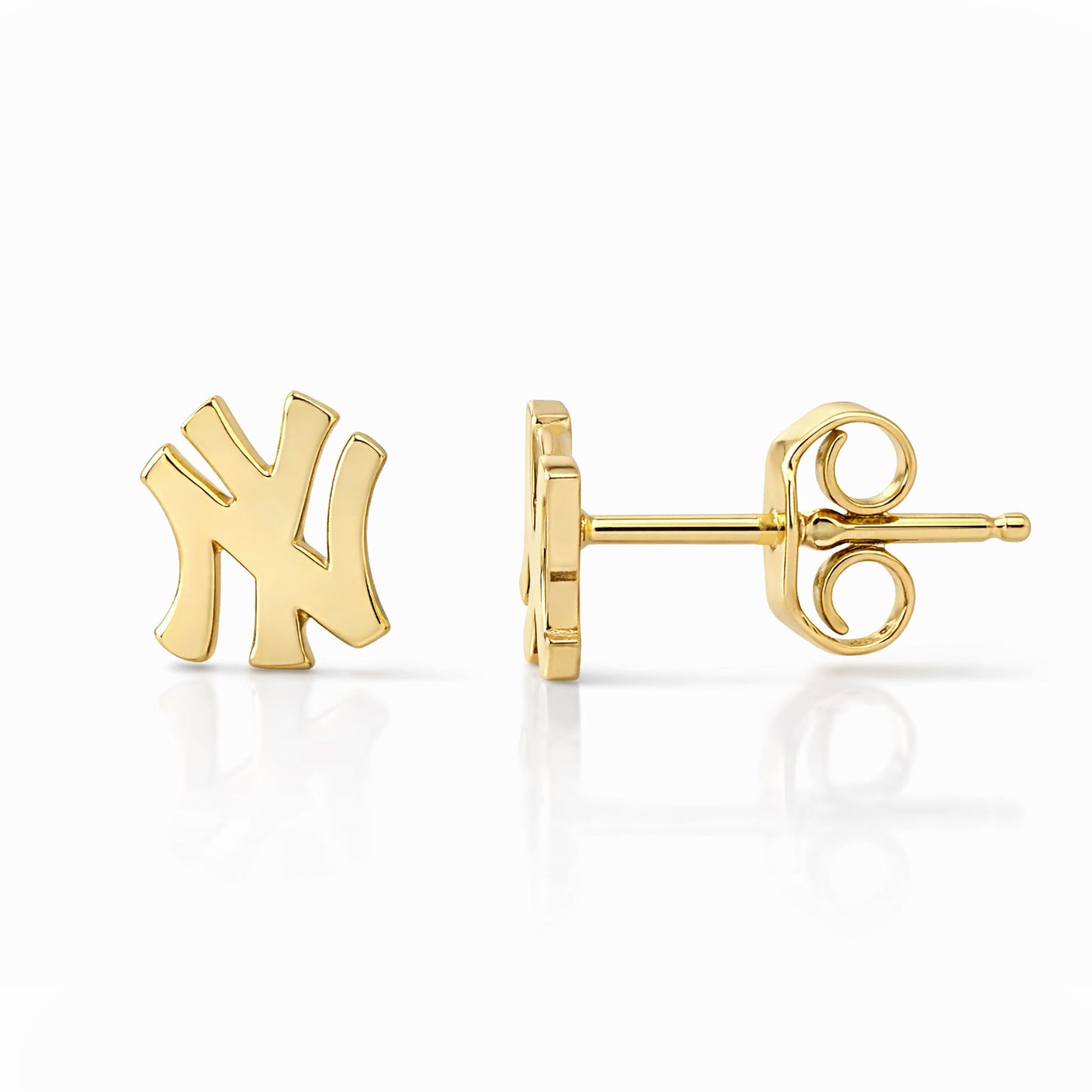 14K Gold "NY" Logo Initials Stud Earring
