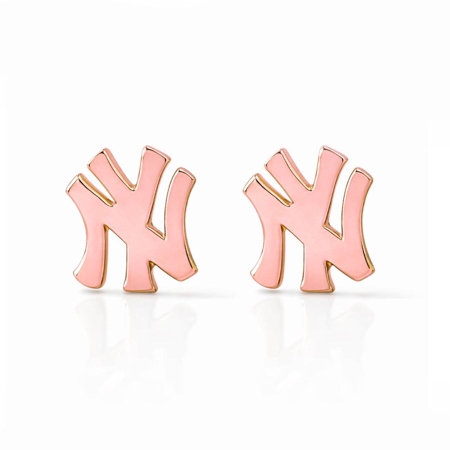 14K Gold "NY" Logo Initials Stud Earring