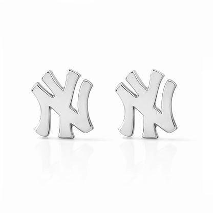 14K Gold "NY" Logo Initials Stud Earring