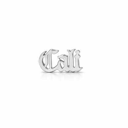 14K Gold Nameplate Stud Earrings, Old English Font