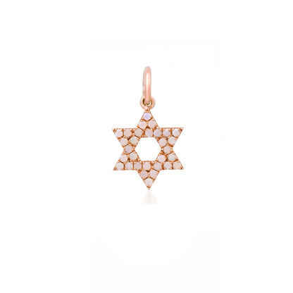 14K Gold Opal Star of David Charm Pendant, XS Size