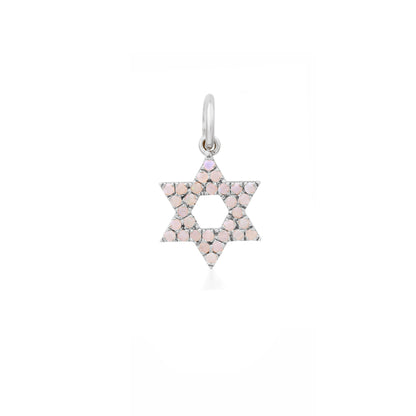 14K Gold Opal Star of David Charm Pendant, XS Size