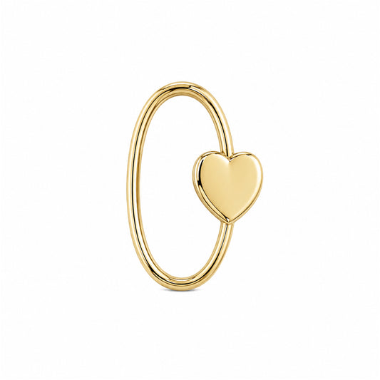 14K Gold Oval Shaped Carabiner Heart Lock Charm Enhancer