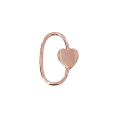 14K Gold Oval Shaped Carabiner Heart Lock Charm Enhancer