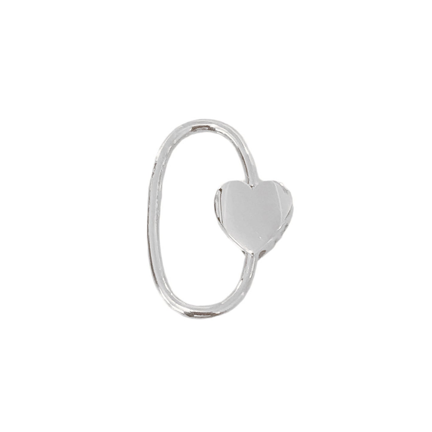 14K Gold Oval Shaped Carabiner Heart Lock Charm Enhancer