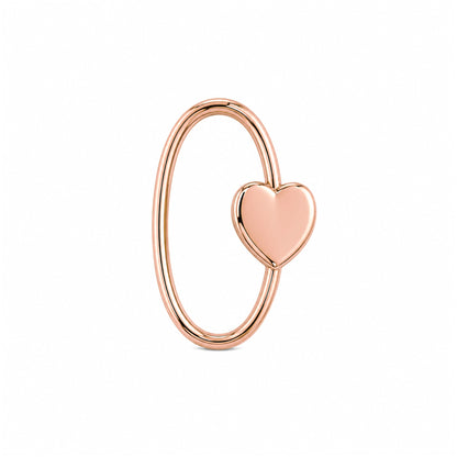 14K Gold Oval Shaped Carabiner Heart Lock Charm Enhancer