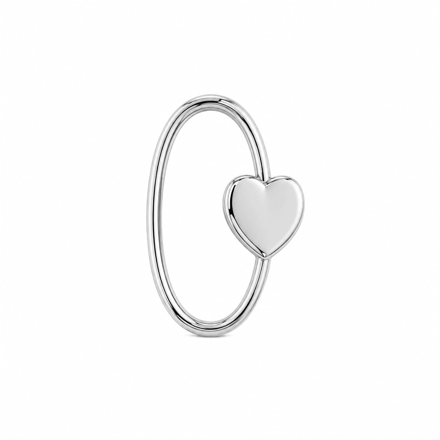 14K Gold Oval Shaped Carabiner Heart Lock Charm Enhancer