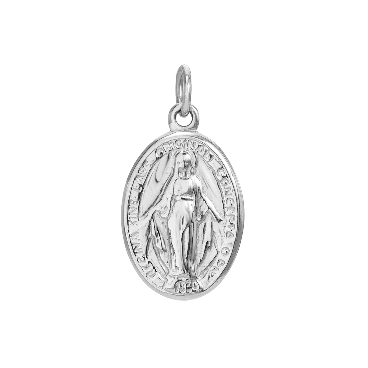 14K Gold Virgin Mary Miraculous Medal Charm Necklace