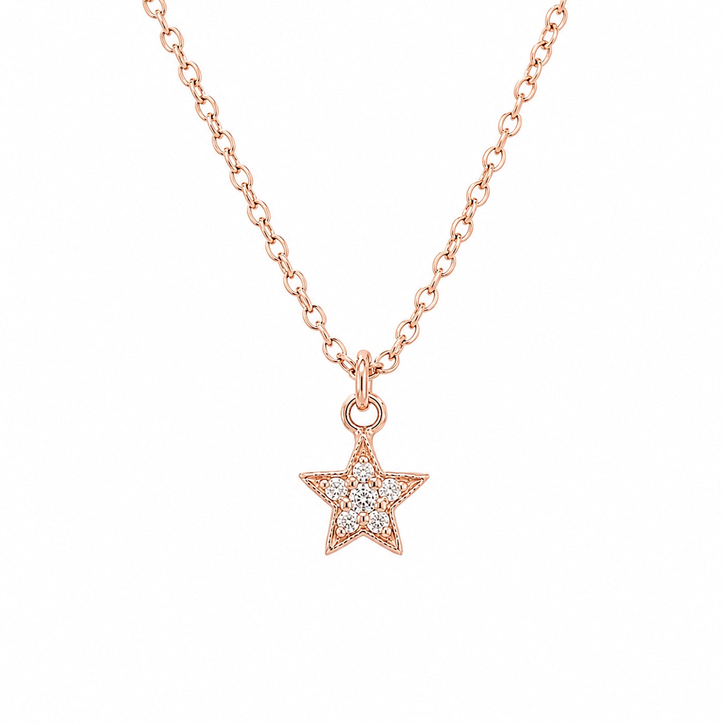 14K Gold Pavé Diamond XS Star Pendant Necklace
