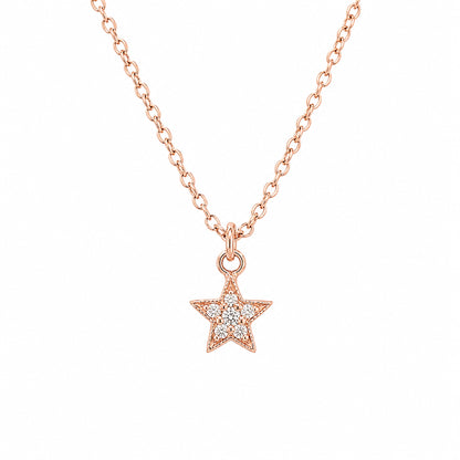 14K Gold Pavé Diamond XS Star Pendant Necklace