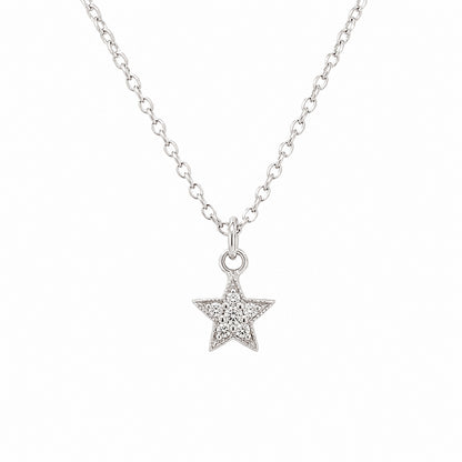 14K Gold Pavé Diamond XS Star Pendant Necklace