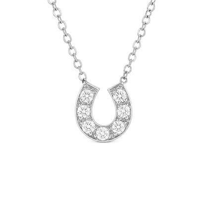 14K Gold Pavé Diamond Horseshoe Necklace ~ Small Size
