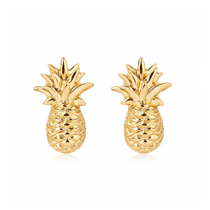14K Gold Pineapple Stud Earrings