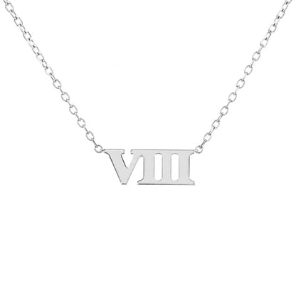 14K Gold Roman Numerals Charm Pendant Necklace