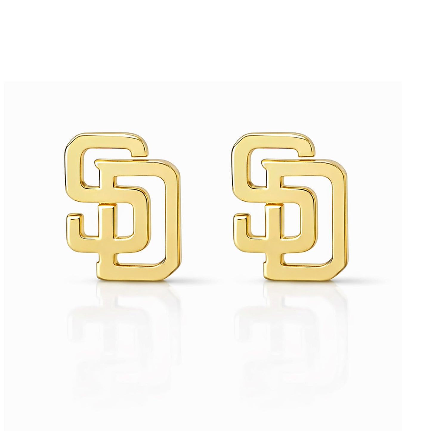 14K Gold "SD" Logo Initials Stud Earring