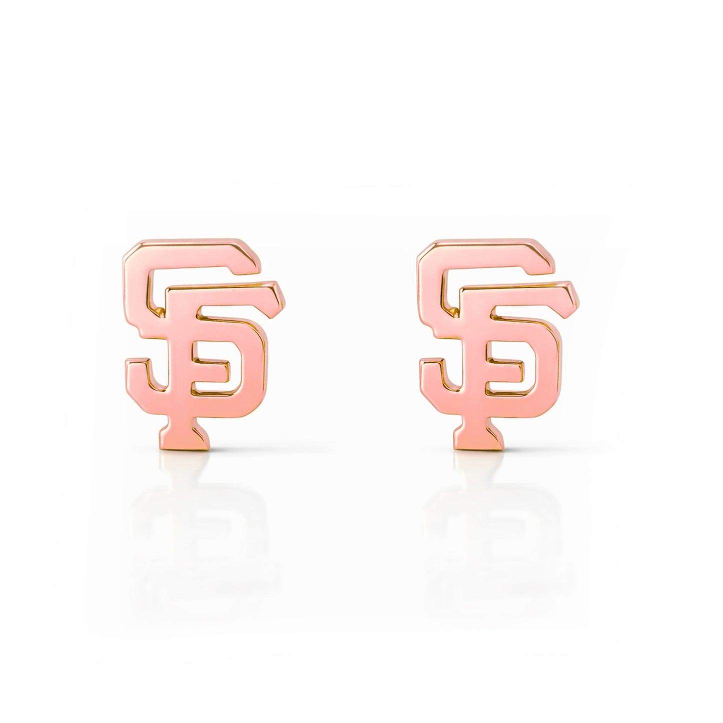 14K Gold "SF" Initials Stud Earring