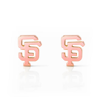 14K Gold "SF" Initials Stud Earring