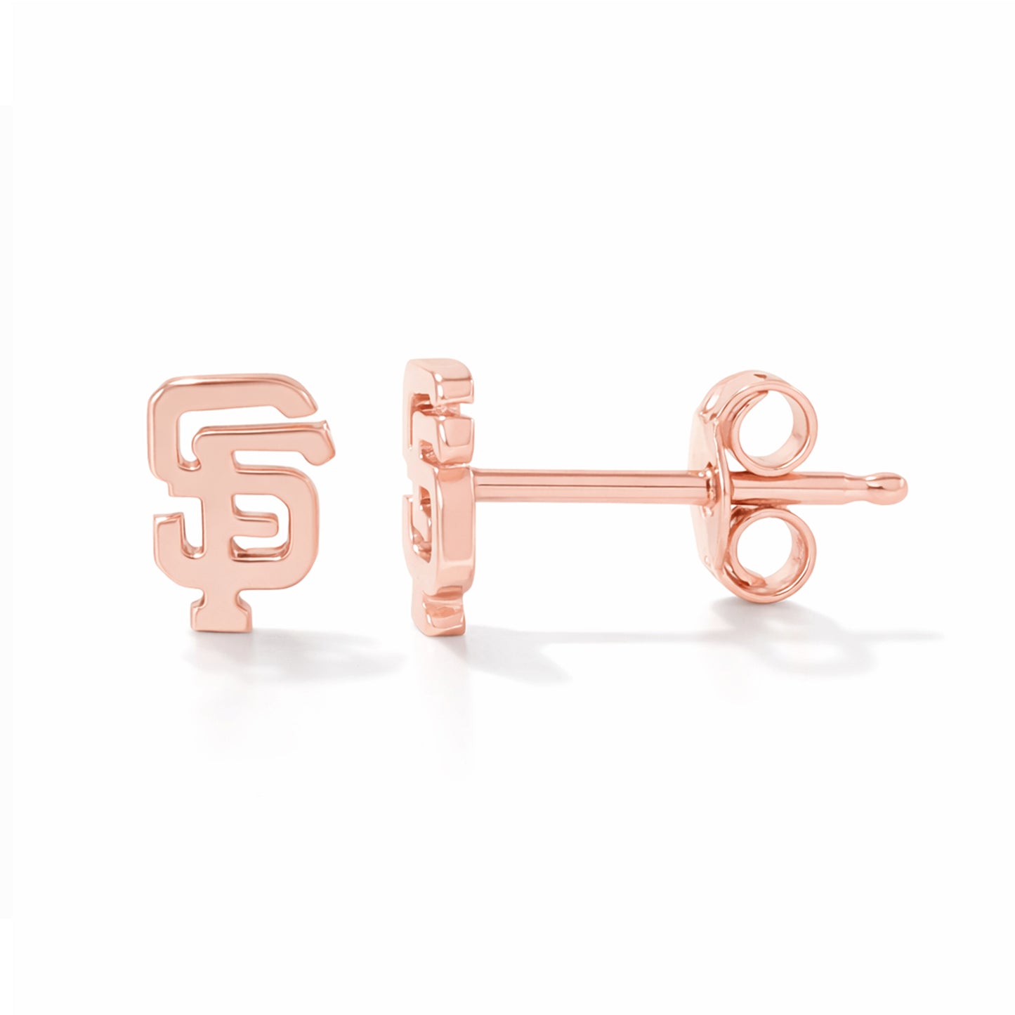 14K Gold "SF" Initials Stud Earring