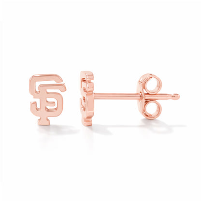 14K Gold "SF" Initials Stud Earring