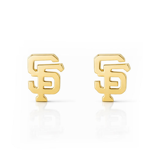 14K Gold "SF" Initials Stud Earring