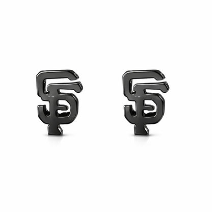 14K Gold "SF" Initials Stud Earring
