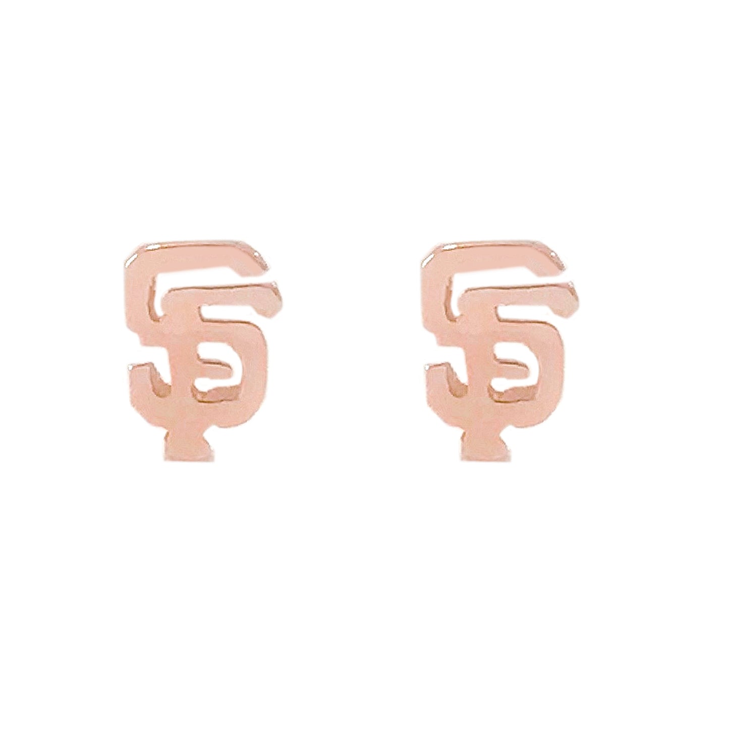 14K Gold "SF" Initials Stud Earring