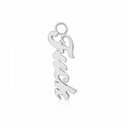14K Gold 'Fuck' Earring Hoop Charm, Script Font