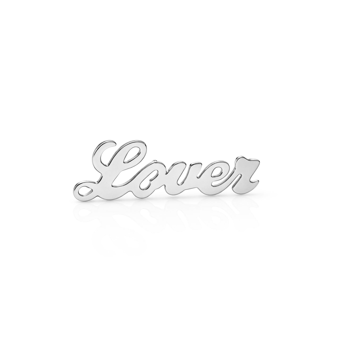 14K Gold 'Lover' Stud Earrings, Script Font